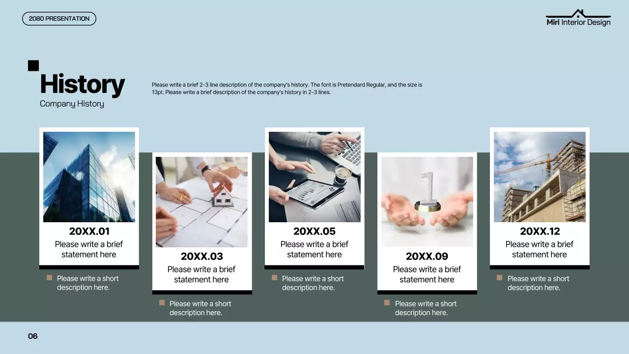 카키색과 하늘색의 모던한 인테리어 공사지명원 보고서