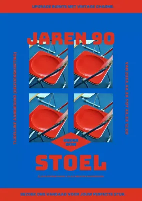 Rode en blauwe vintage interieurstoelen te koop aangeboden