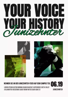 Förderung einer grün-weißen, trendigen Veranstaltung zur Begrüßung der Studienanfänger