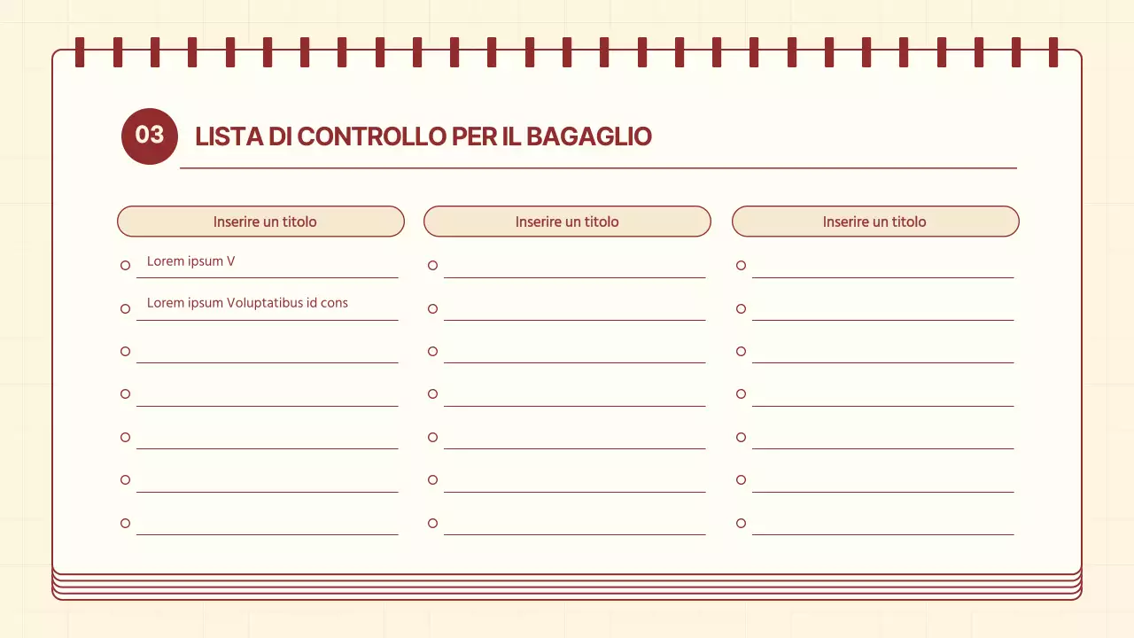 Un itinerario accogliente in rosso e avorio