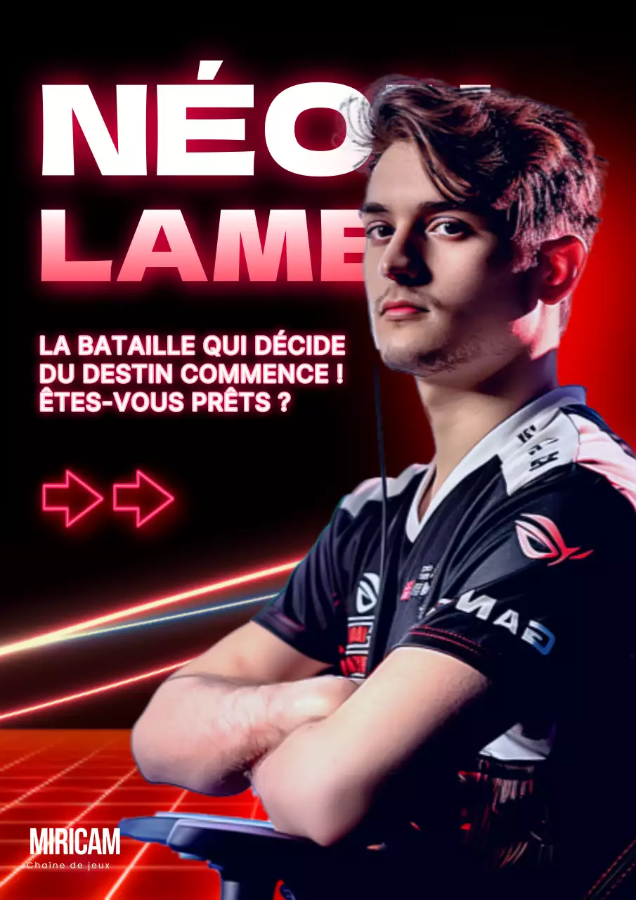 Noir et rouge, promotion de progamers inspirés du cyberpunk