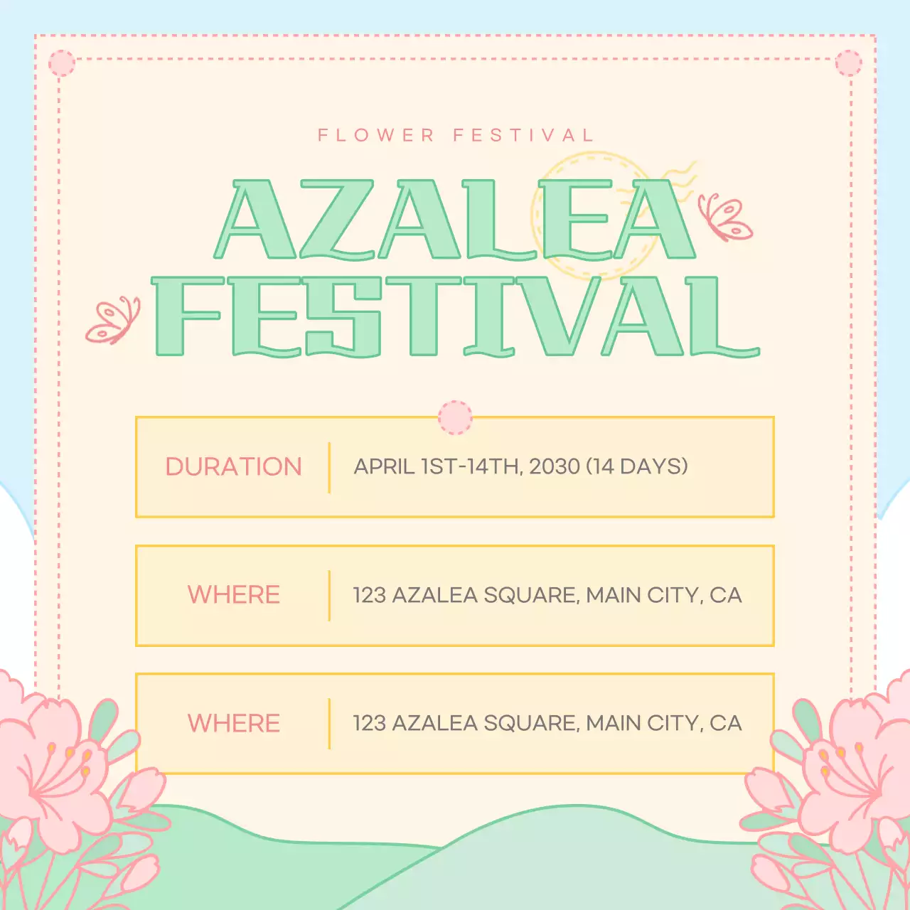 Beige Floral Festival Promotion Instagram Carousel