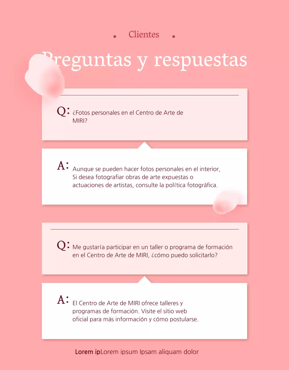 Promoción del programa de centros artísticos de gama alta rosa y blanco