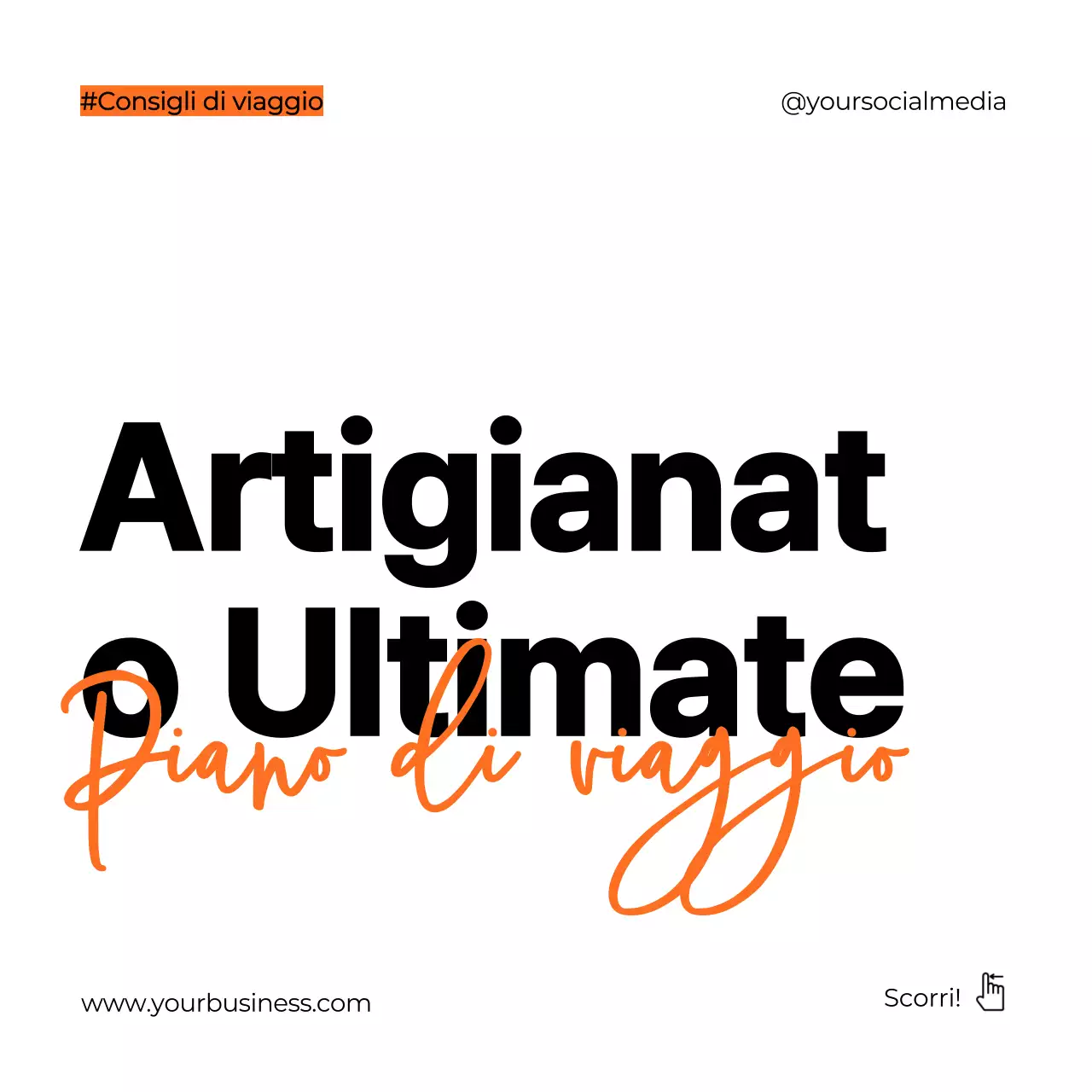 Nero Bianco Arancione Grassetto Consigli per la pianificazione del viaggio Carosello Instagram