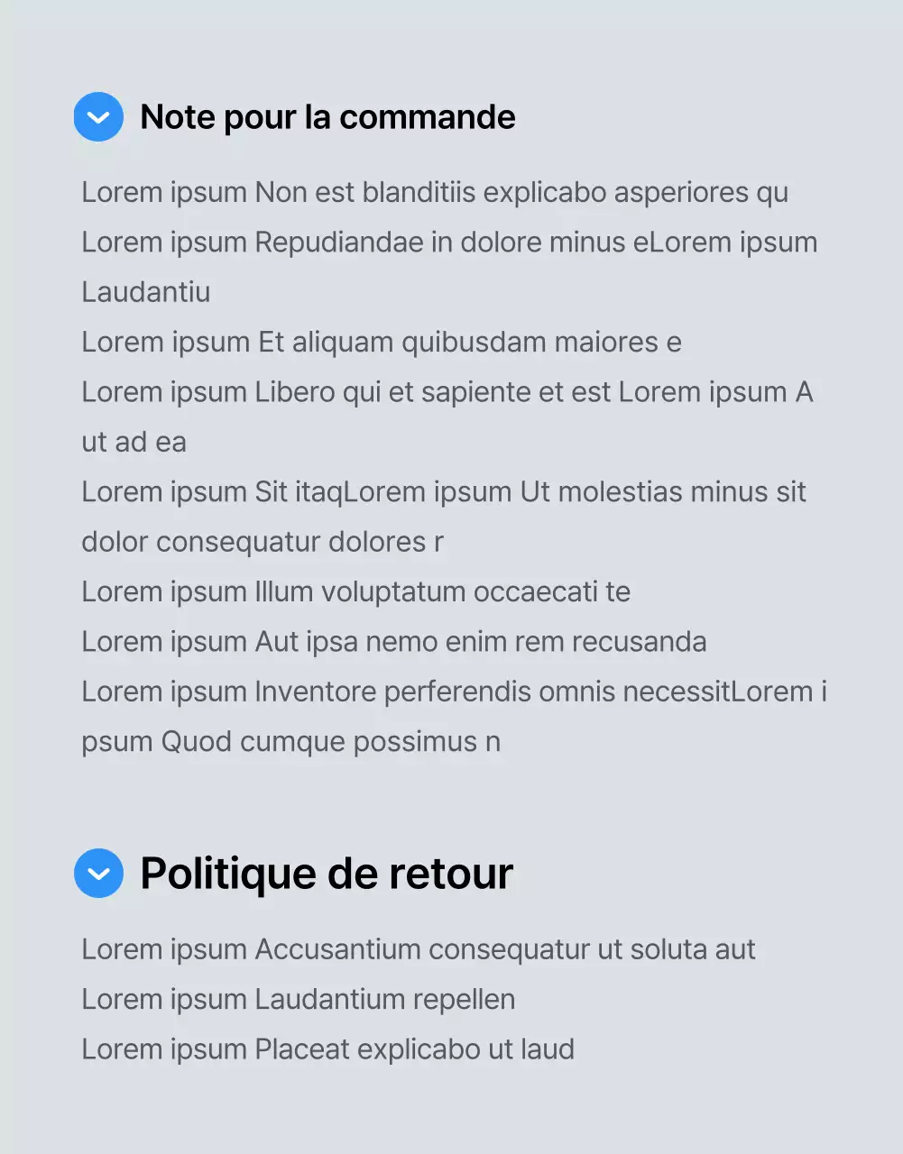 Promouvoir une page de détail mobile de mode bleue et blanche à la mode