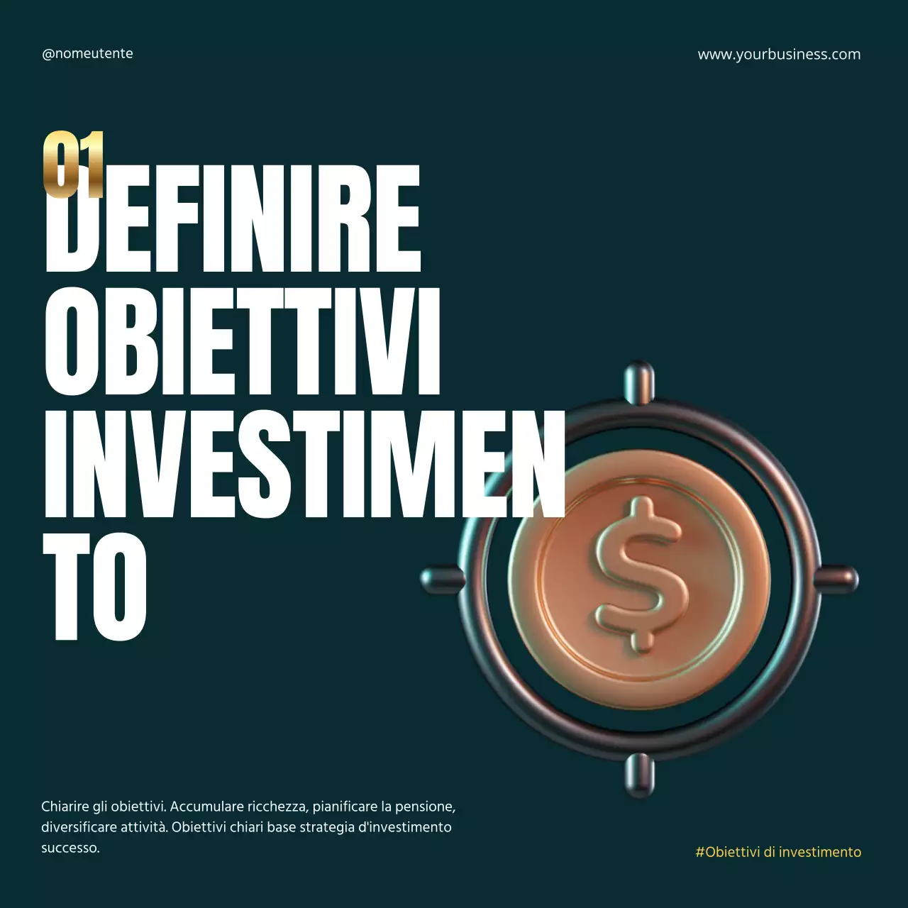 Oro nero Elegante Metalic Grassetto Investimento Strategia finanziaria Instagram Carosello Post