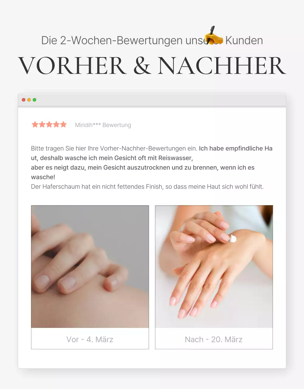 Eine Rezension oder Werbung für ein Modegeschäft mit einem einfachen weißen und grauen Emoji-Stil.