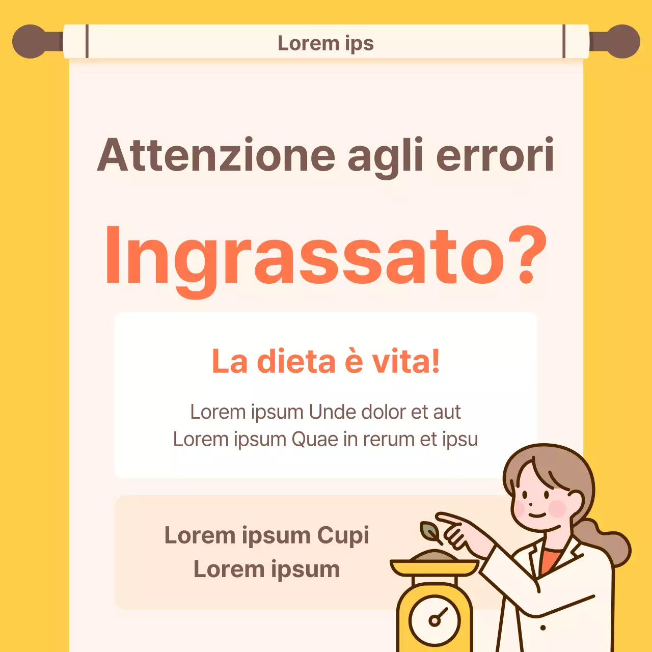 Promozione kitsch arancione e gialla della clinica di medicina cinese per la dieta