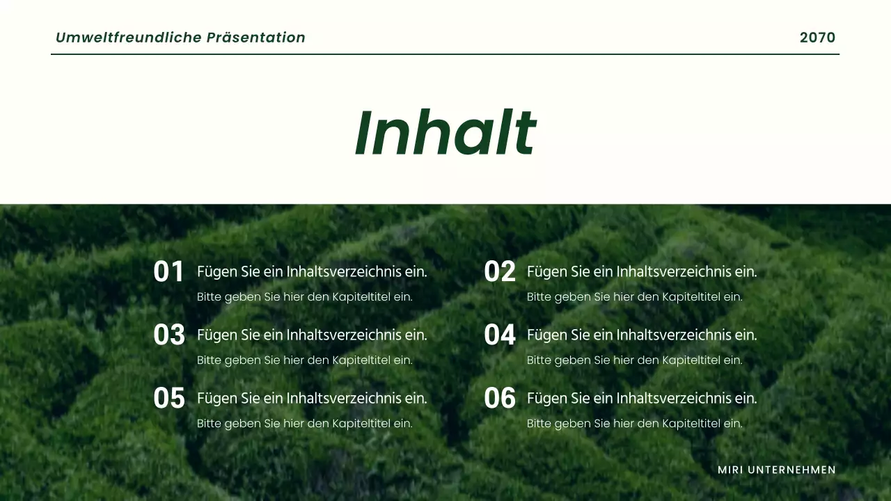 Grüner, moderner, naturalistischer und umweltfreundlicher Bericht