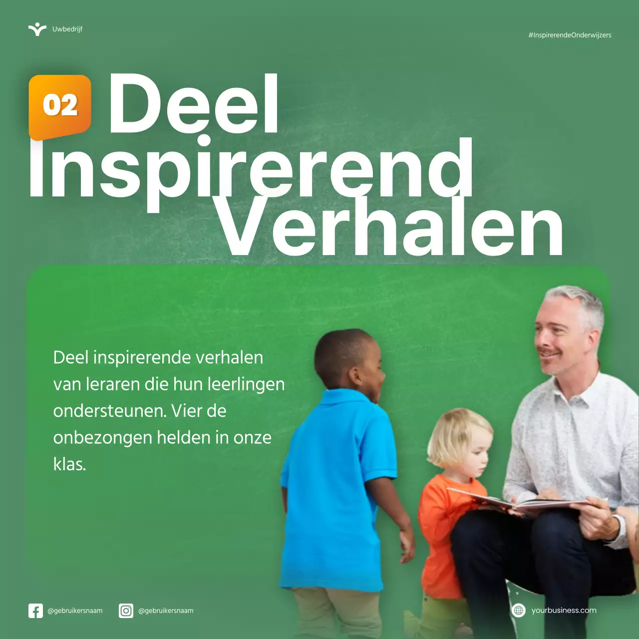 Groen Oranje Modern Nationale Teacher Appreciation Week Microblog Carrousel Tips