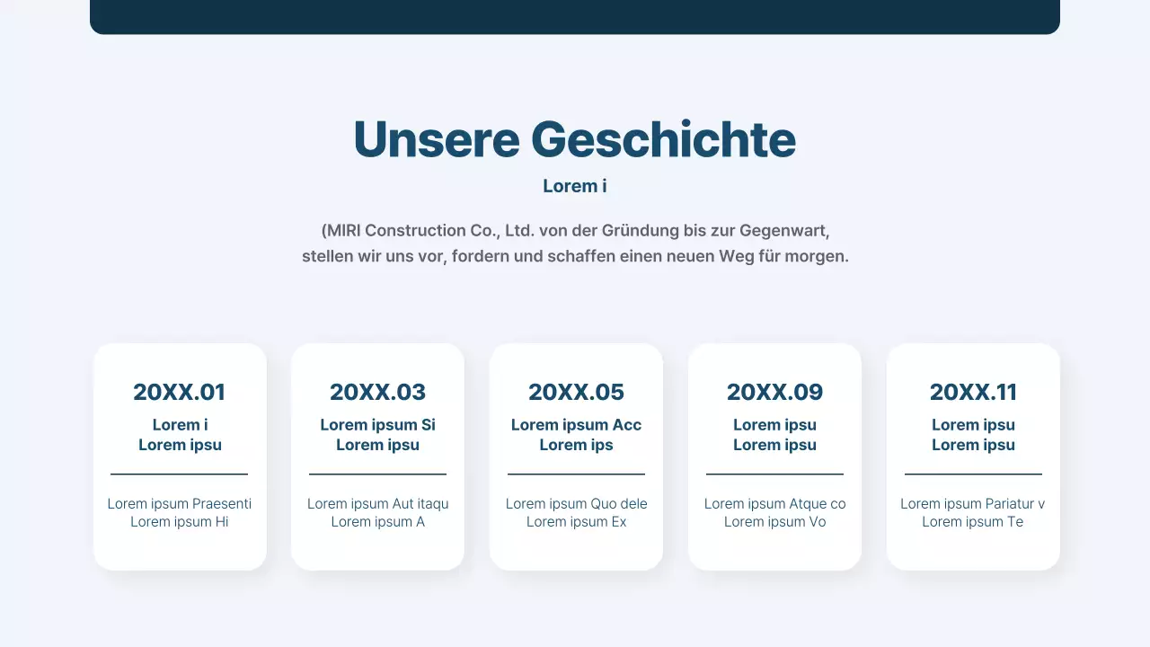 Ein schlichter, marineblauer Bericht eines Bauunternehmens über die Zeitmessung