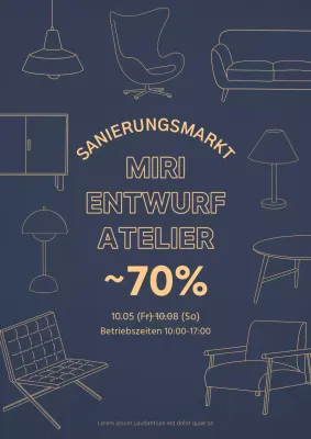 Marineblaue minimalistische Innenanzeige