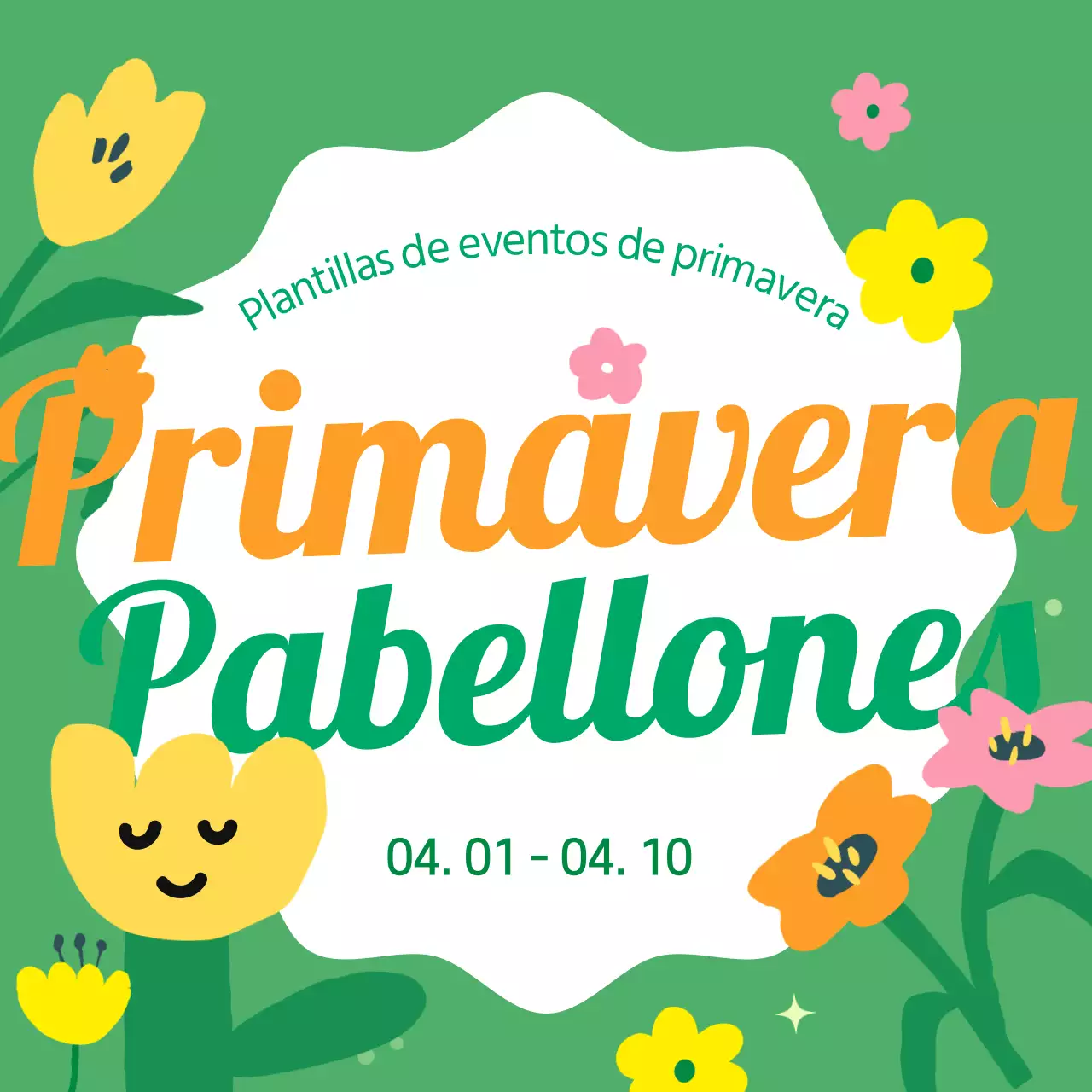 Promueva una bonita promoción de primavera en chartreuse y amarillo