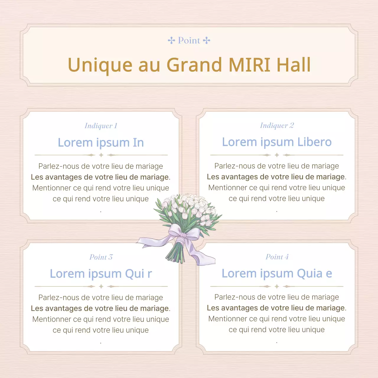 Promouvoir un lieu de mariage classique lavande et rose