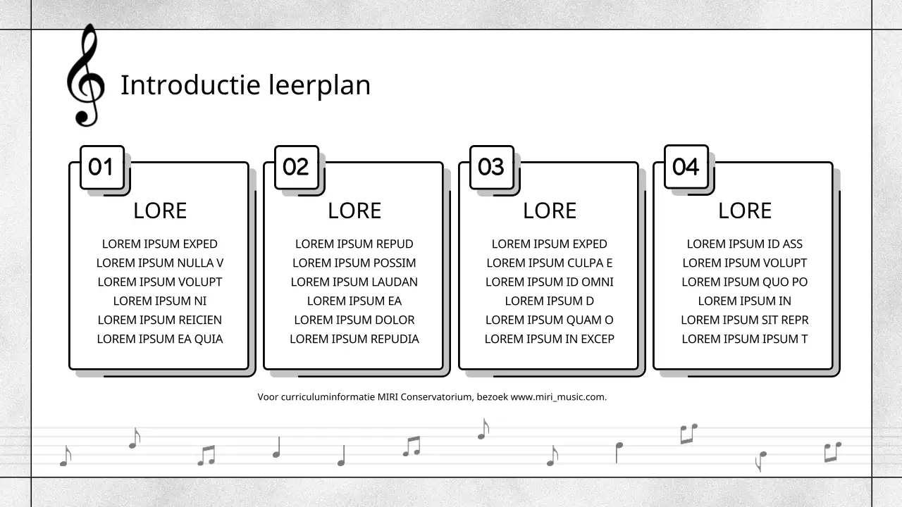Zwart-wit, moderne prospectus muziekschool