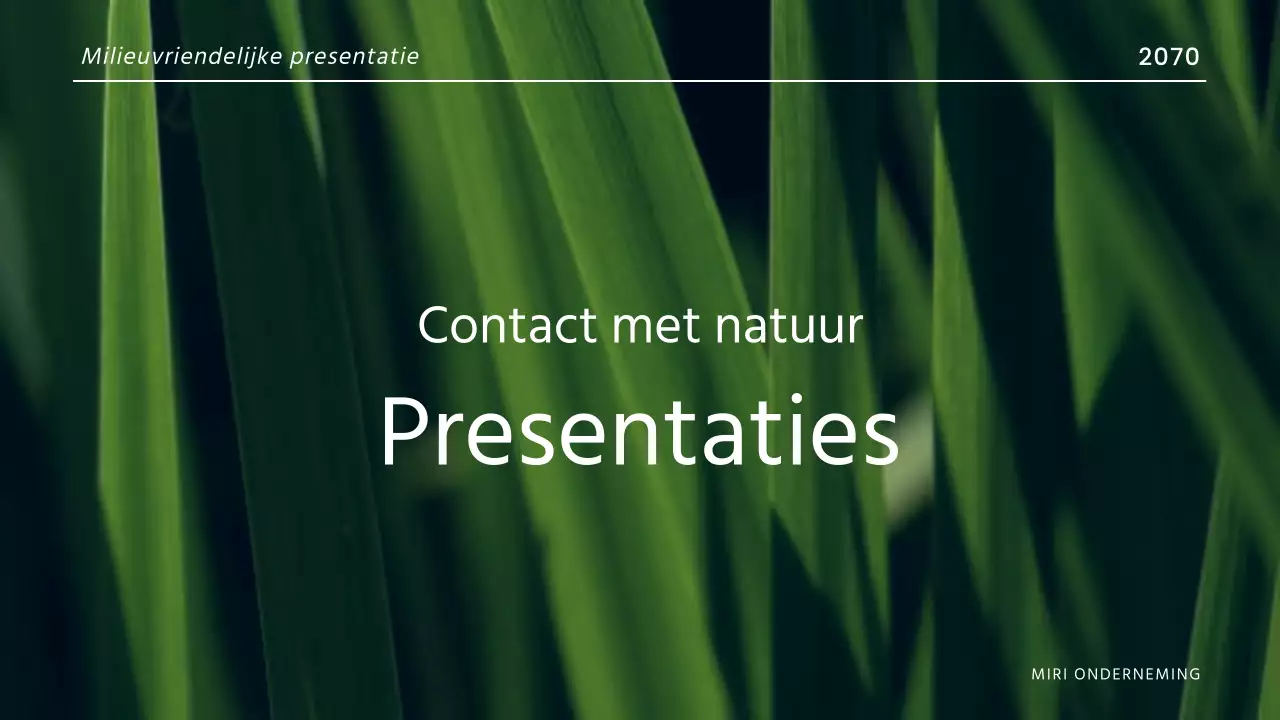 Groen, modern, naturalistisch en milieuvriendelijk verslag