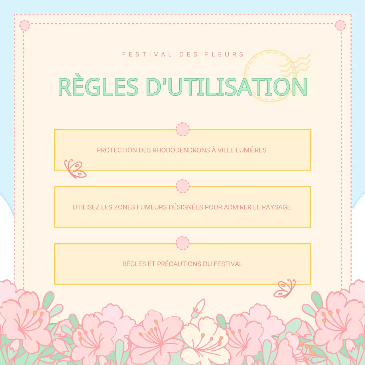 À propos du festival des rhododendrons roses et jaunes