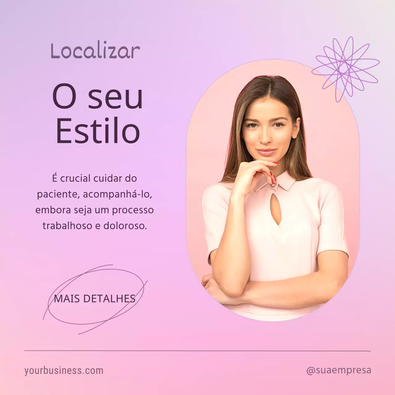 Promoção Find Your Style elegante em rosa e roxo