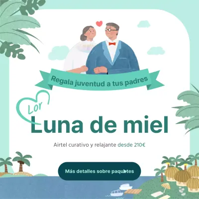 Promover un viaje de piedad filial menta y celeste