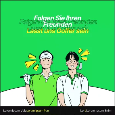 Bewerben Sie Ihre Kennenlern-Veranstaltung für die Golfakademie mit einem einfachen lindgrünen Farbschema