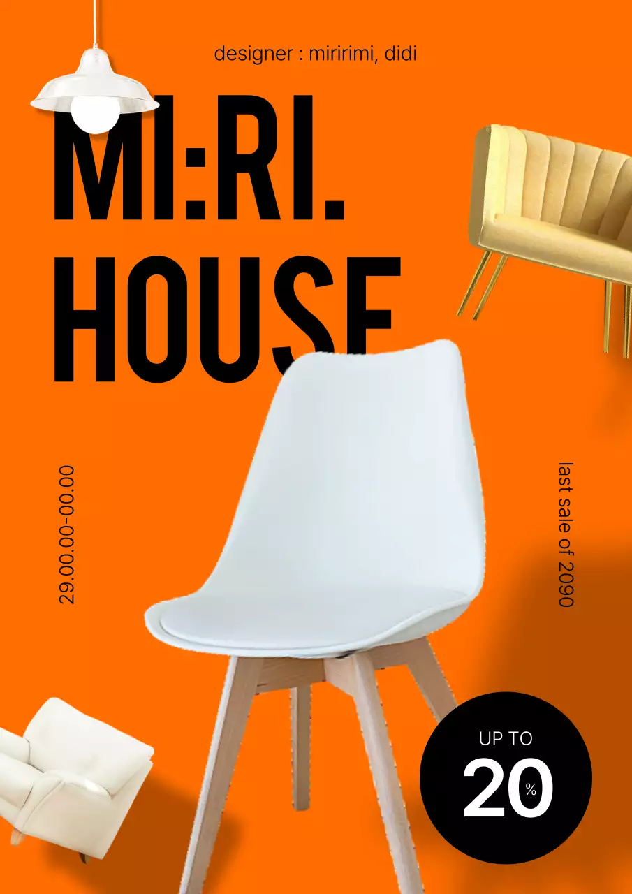 Orange Modern Furniture Promotion Poster