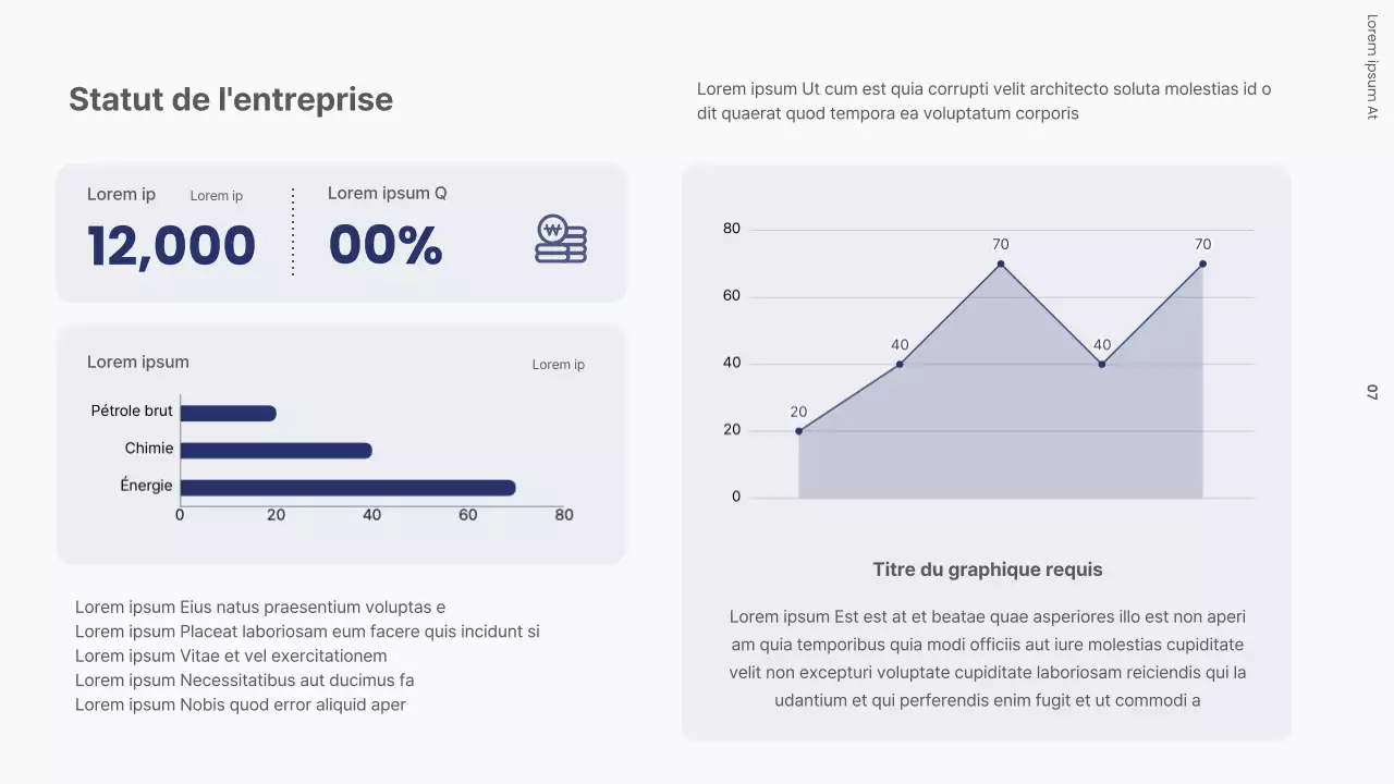 Lettre de motivation d'entreprise avec une usine moderne en noir et blanc et bleu marine