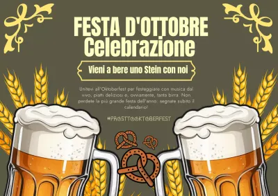 Giallo e beige Moderno Oktoberfest Giorno di festa Pubblicità
