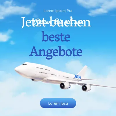 Ein einfaches, hellblau-weißes Reiseschnäppchen