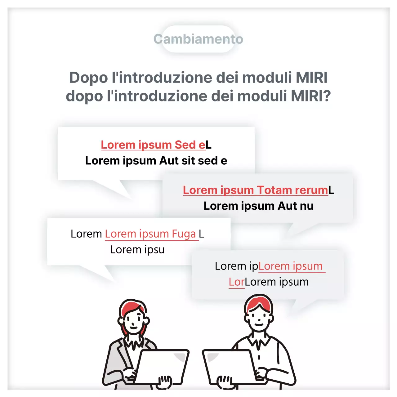 Un semplice primer di contenuti per casi di studio in rosso e grigio