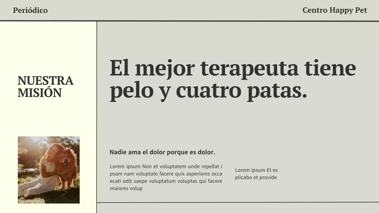 Presentación empresarial minimalista de un periódico moderno en gris y negro