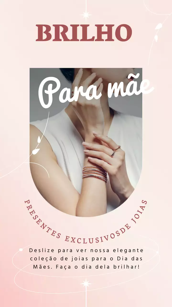 Promoção de jóias exclusivas elegantes e cor-de-rosa para a mãe