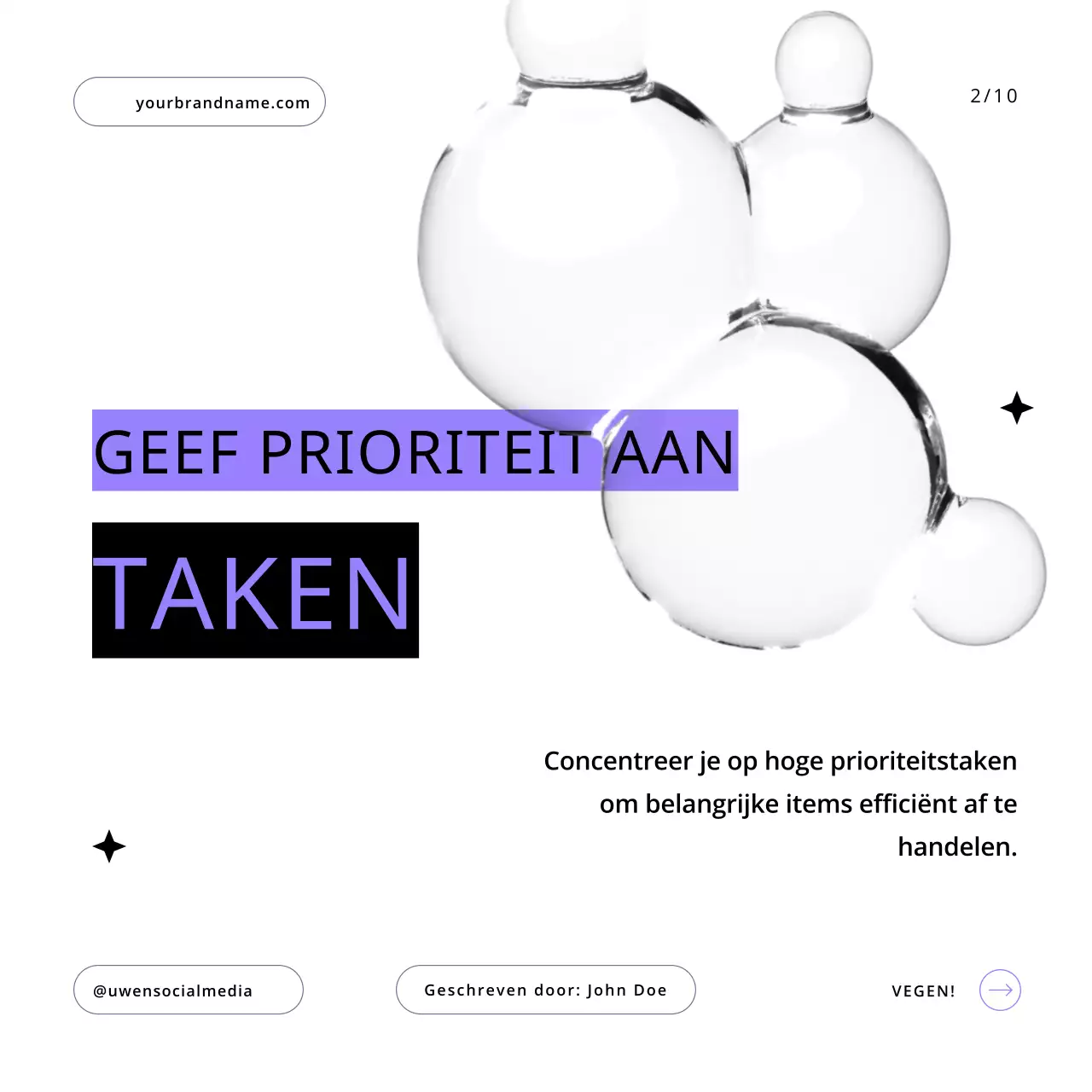 Paars en Wit Moderne Productiviteit Workflow Tips Gids