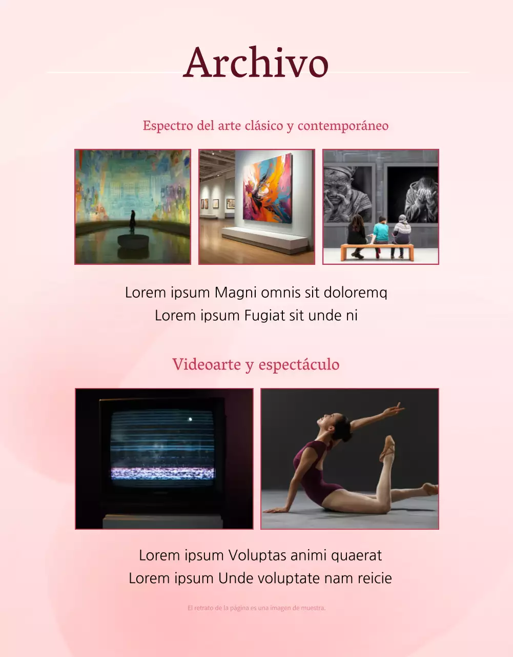 Promoción del programa de centros artísticos de gama alta rosa y blanco