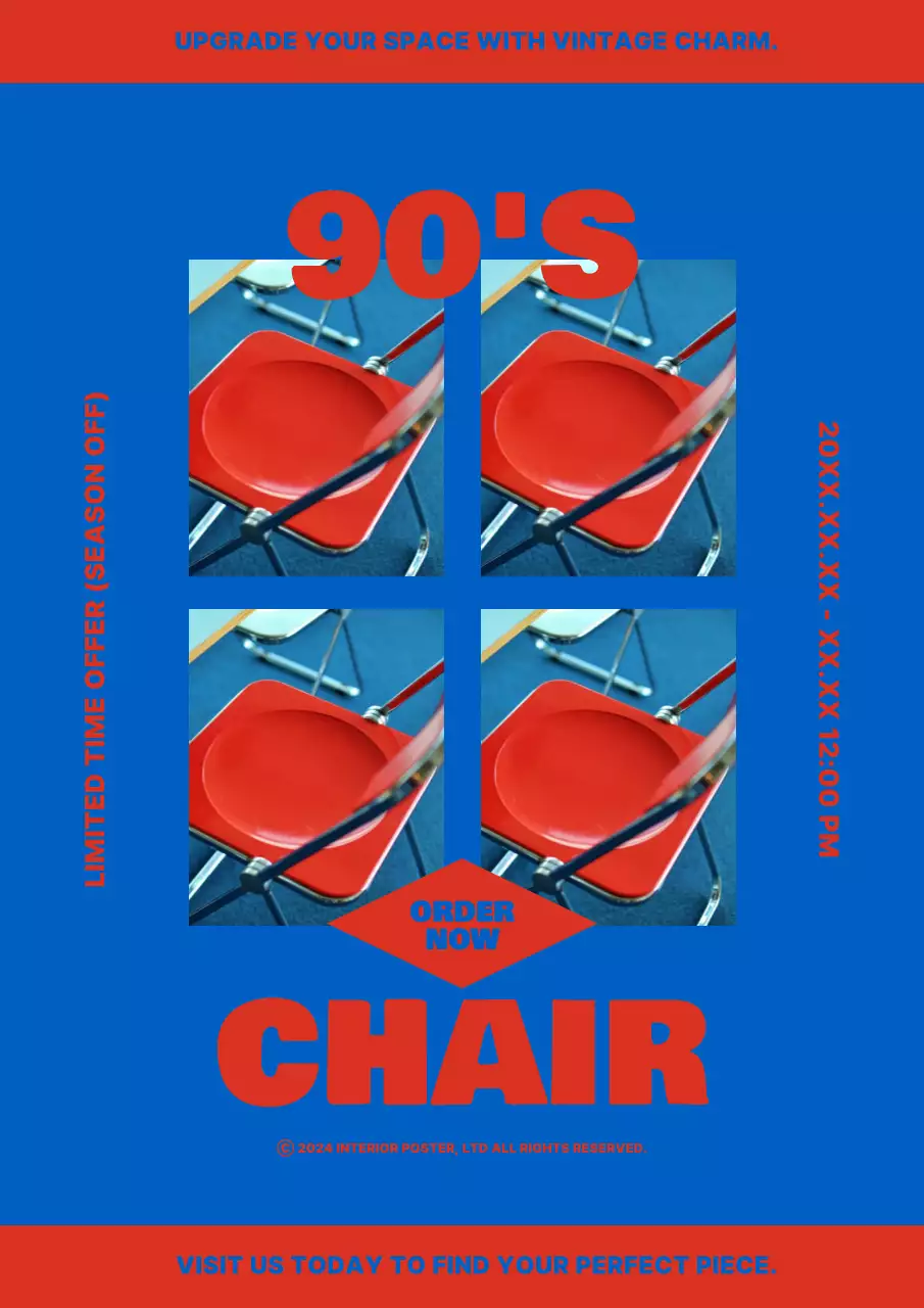 Red Retro Chair Promotion Poster