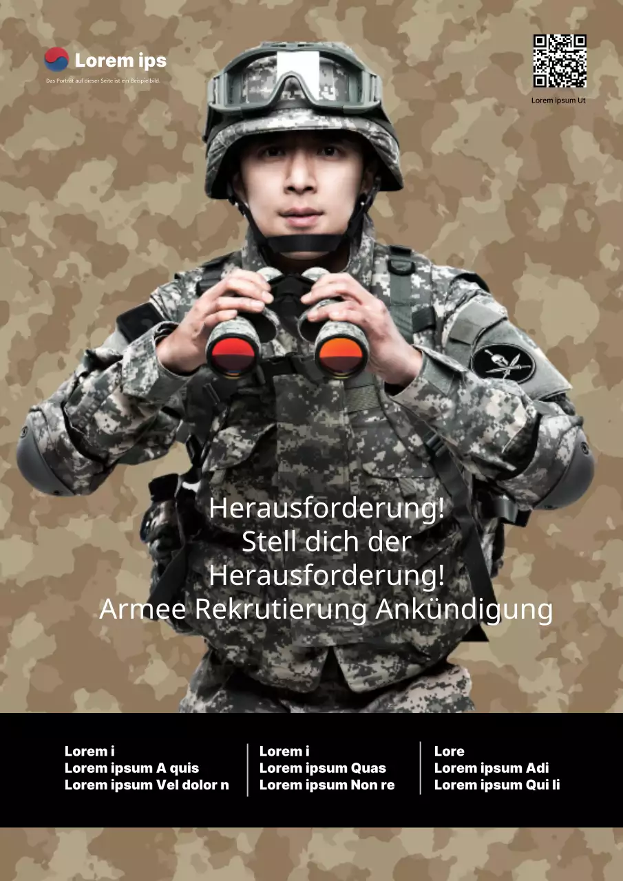 Werbung für die khakifarbene und weiße Geometrie des Einstellungsflyers