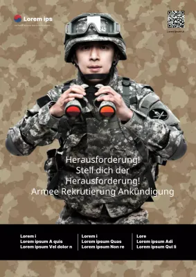 Werbung für die khakifarbene und weiße Geometrie des Einstellungsflyers