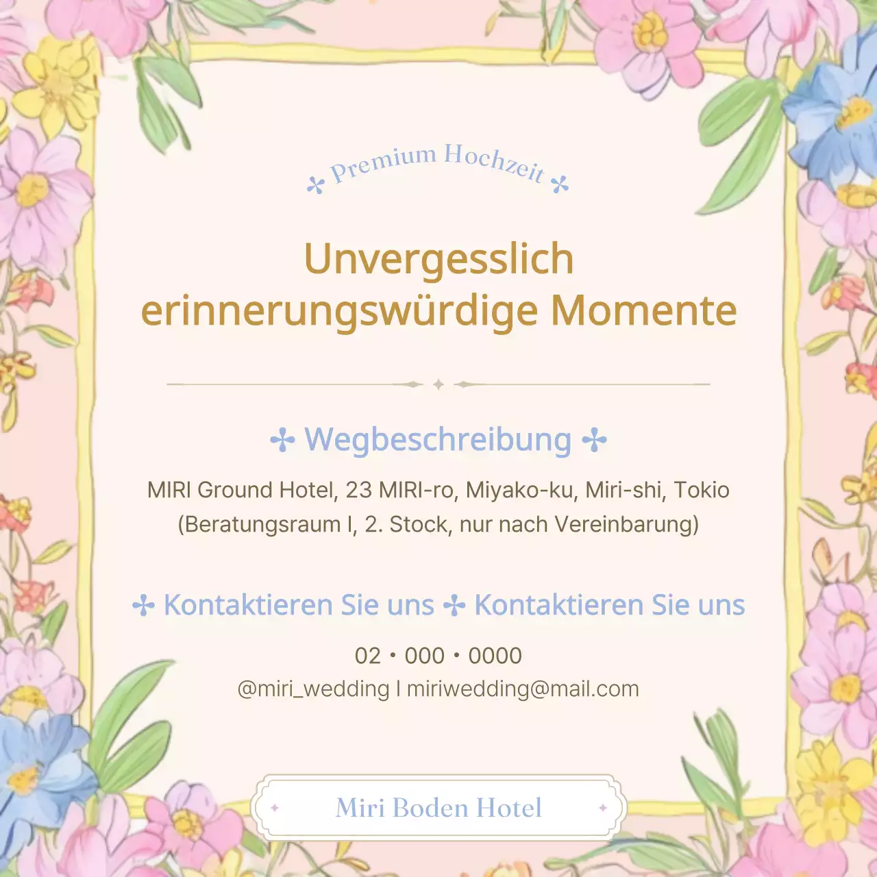 Werbung für eine klassische Hochzeit in Lavendel und Rosa
