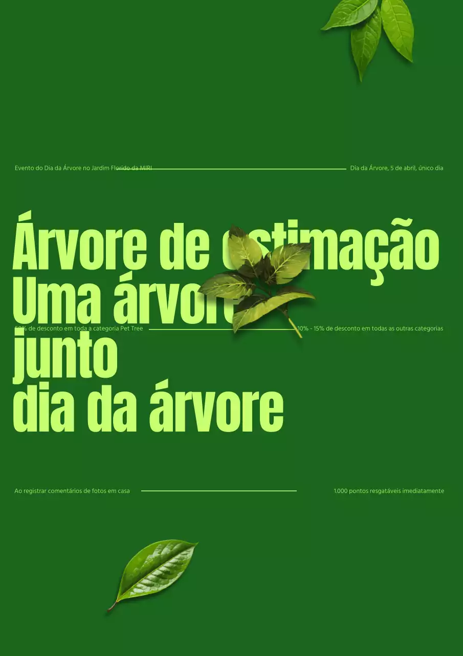 Promover uma venda verde e retro do Dia da Árvore