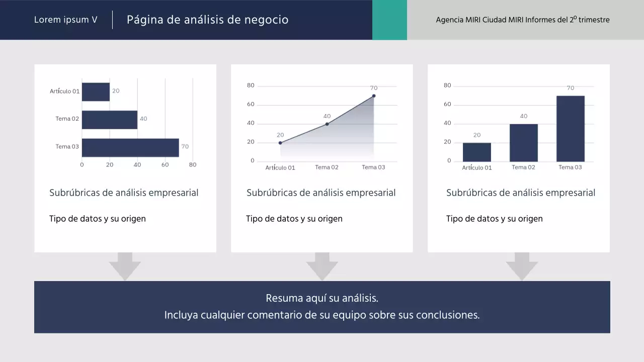 Informes sencillos del sector público en azul y menta
