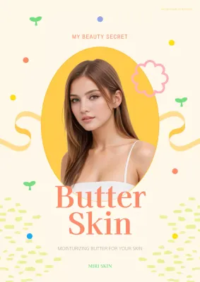 Beige Trendy Skincare Promotion Poster