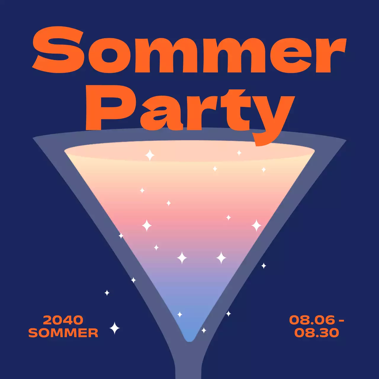 Sommerfestivals mit Farbverläufen, Glitzer und Gothic-Schriften