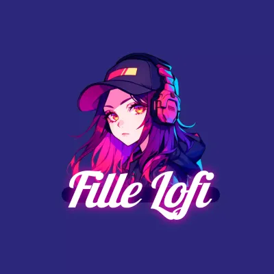 Invitation avec logo rétro gamer violet et rose