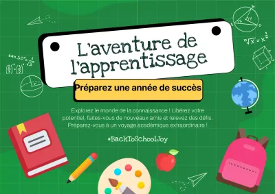 Guide de voyage de l'école moderne verte et blanche