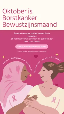 Roze en ivoor moderne oktobercampagne ter bewustwording van borstkanker