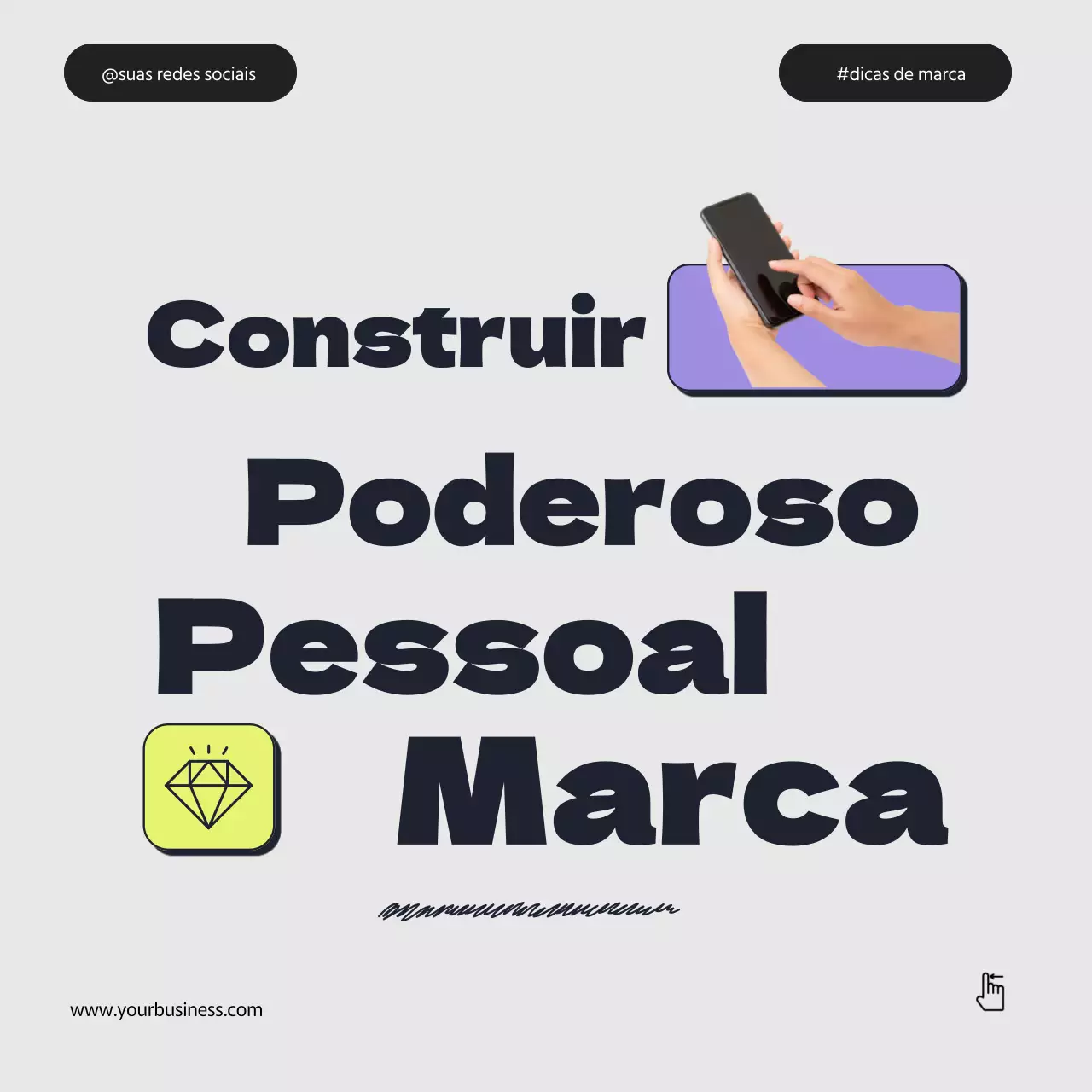 Cinzento Roxo Verde Negrito Minimal Personal Branding Dicas Instagram Carrossel Post