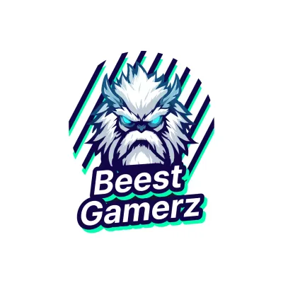 Blauw en Neon vet Beest Logo Advertentie