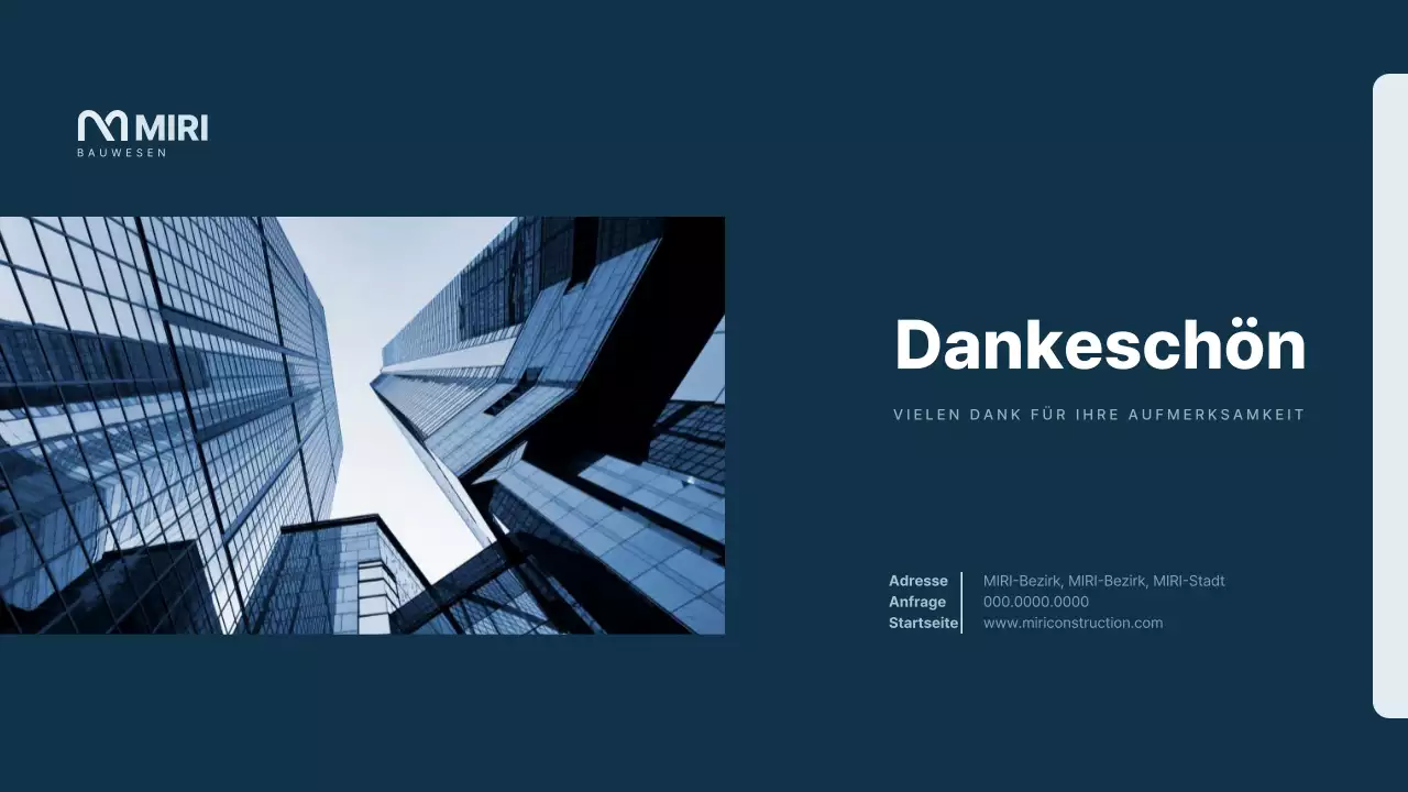 Ein schlichter, marineblauer Bericht eines Bauunternehmens über die Zeitmessung