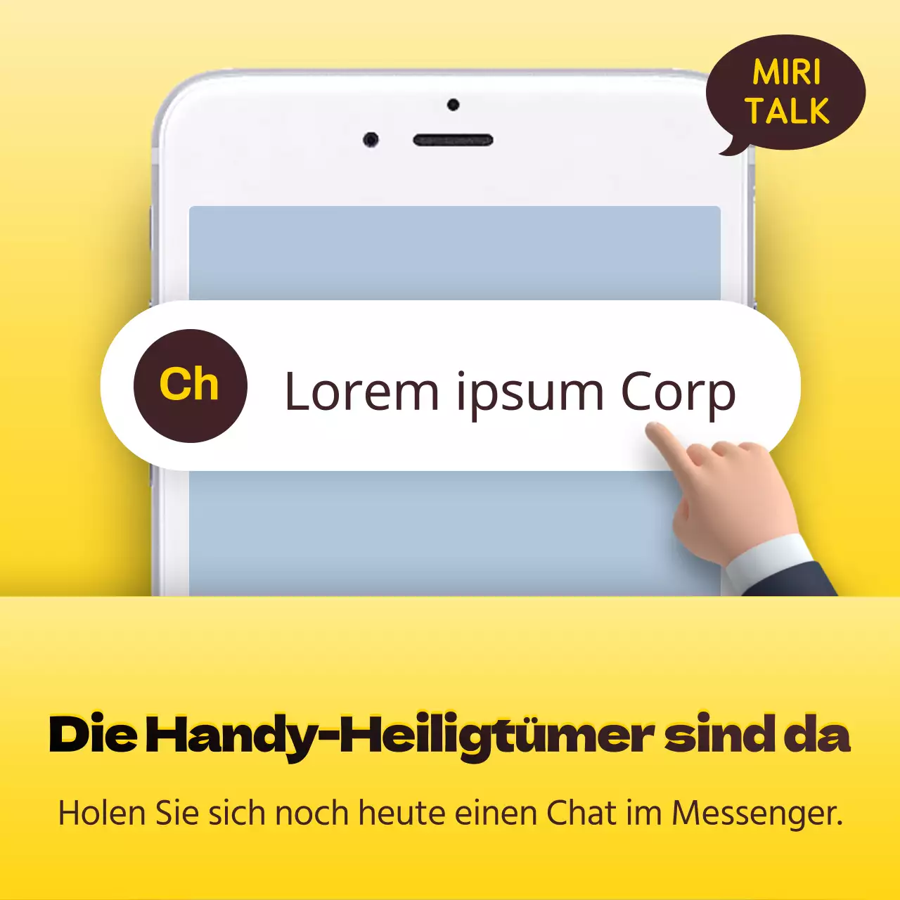 Werbung für einen einfachen Handy-Händler in Gelb