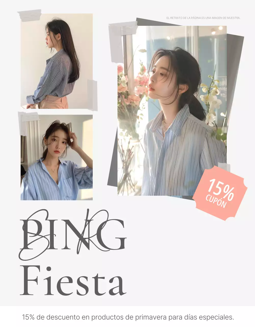 Cartel de portada para un centro comercial de moda con un estilo sencillo de emoji en blanco y gris MainTitle