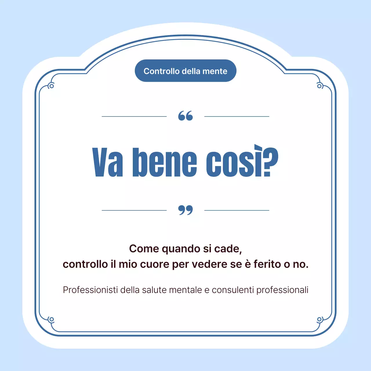 Semplice annuncio di branding ospedaliero in azzurro